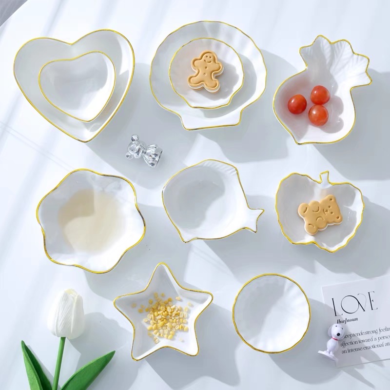 Decorative Ceramic Jewelry & Trinket Tray Set