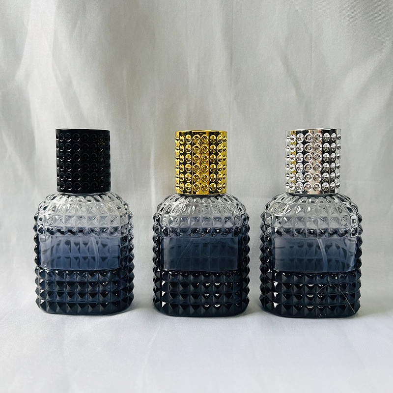 Textured Gradient Glass Perfume Bottle