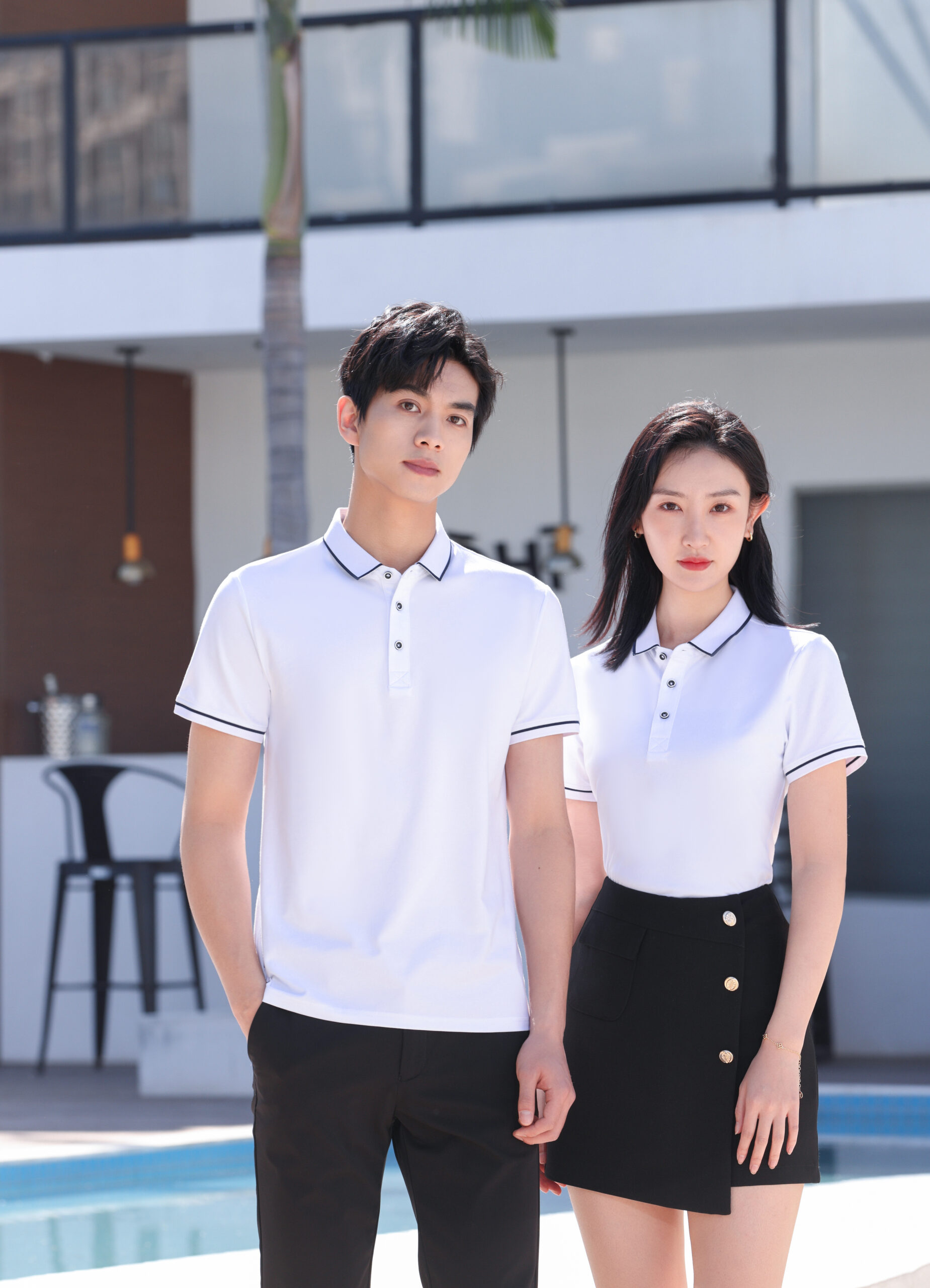 No. 6087 Classic White Unisex Polo Shirt